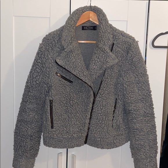 evil twin Jackets & Blazers - Grey fuzzy teddy bear Evil twin Jacket